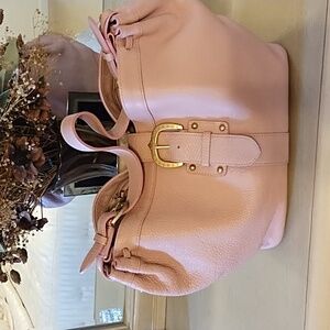 Donney And Burke Chic Pink Leather Handbag